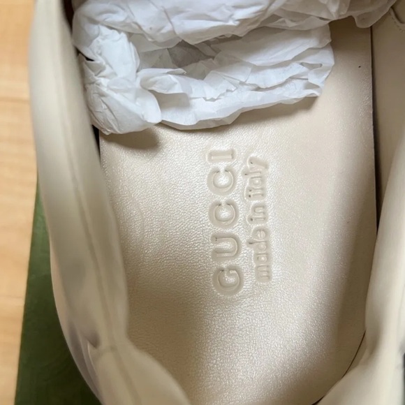 NWT Men GUCCI Classic Rhython Leather Apollo Ivoire Sneakers EUR 8, US 9 - Picture 6 of 8